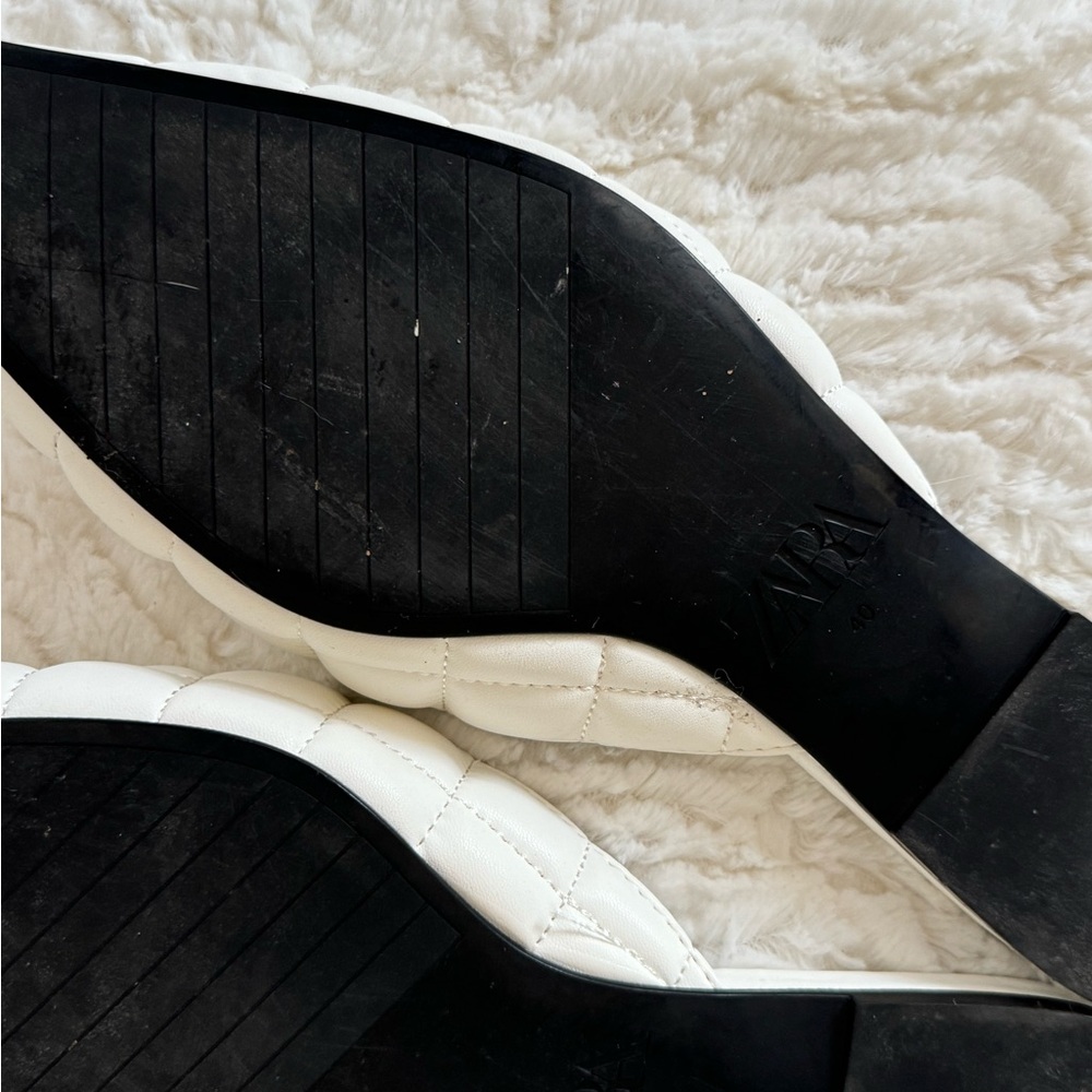 Zara White Quilted Mules - Picture 7 of 7
